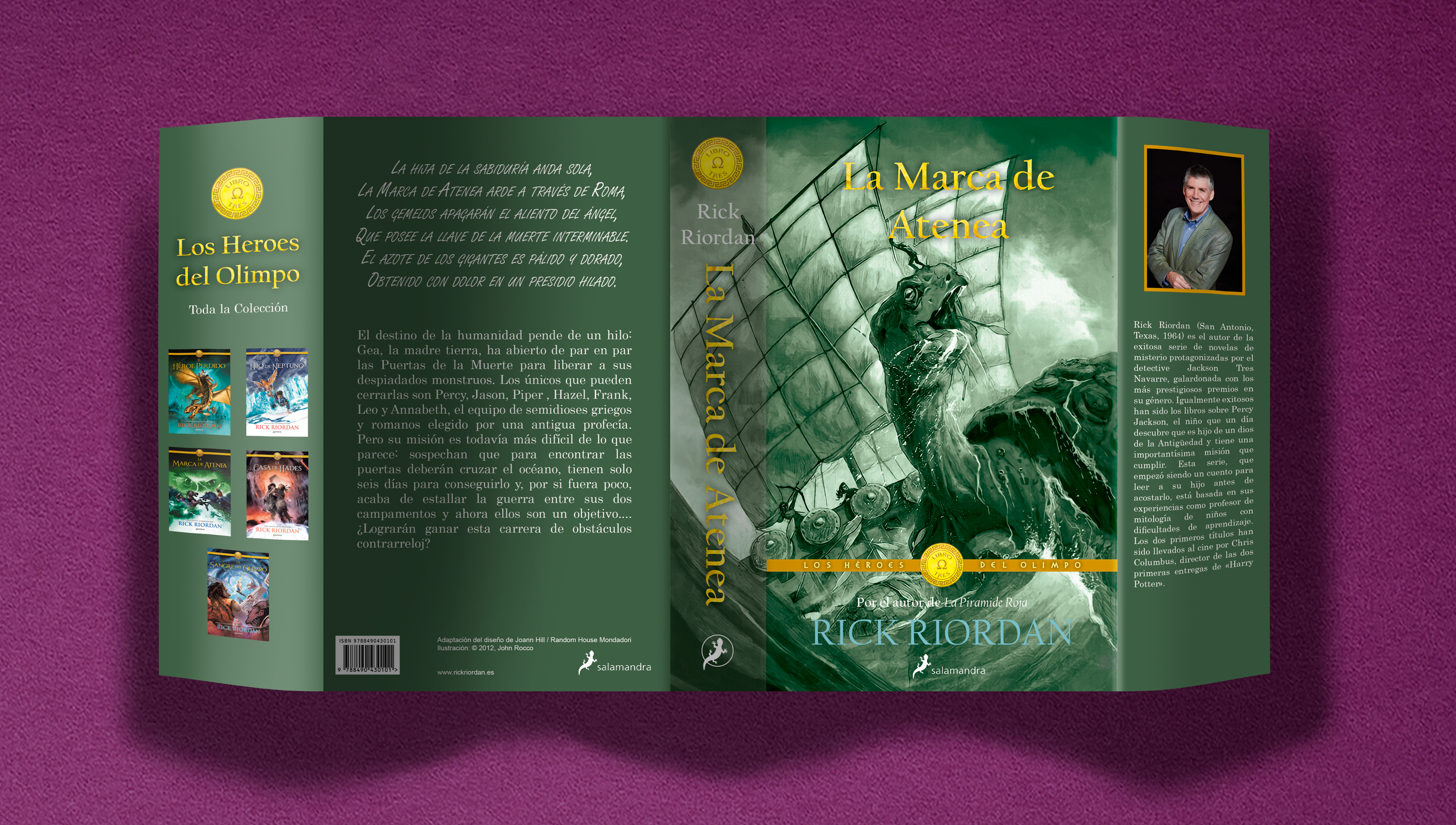 Sobrecubierta abierta del libro La Marca de Atenea