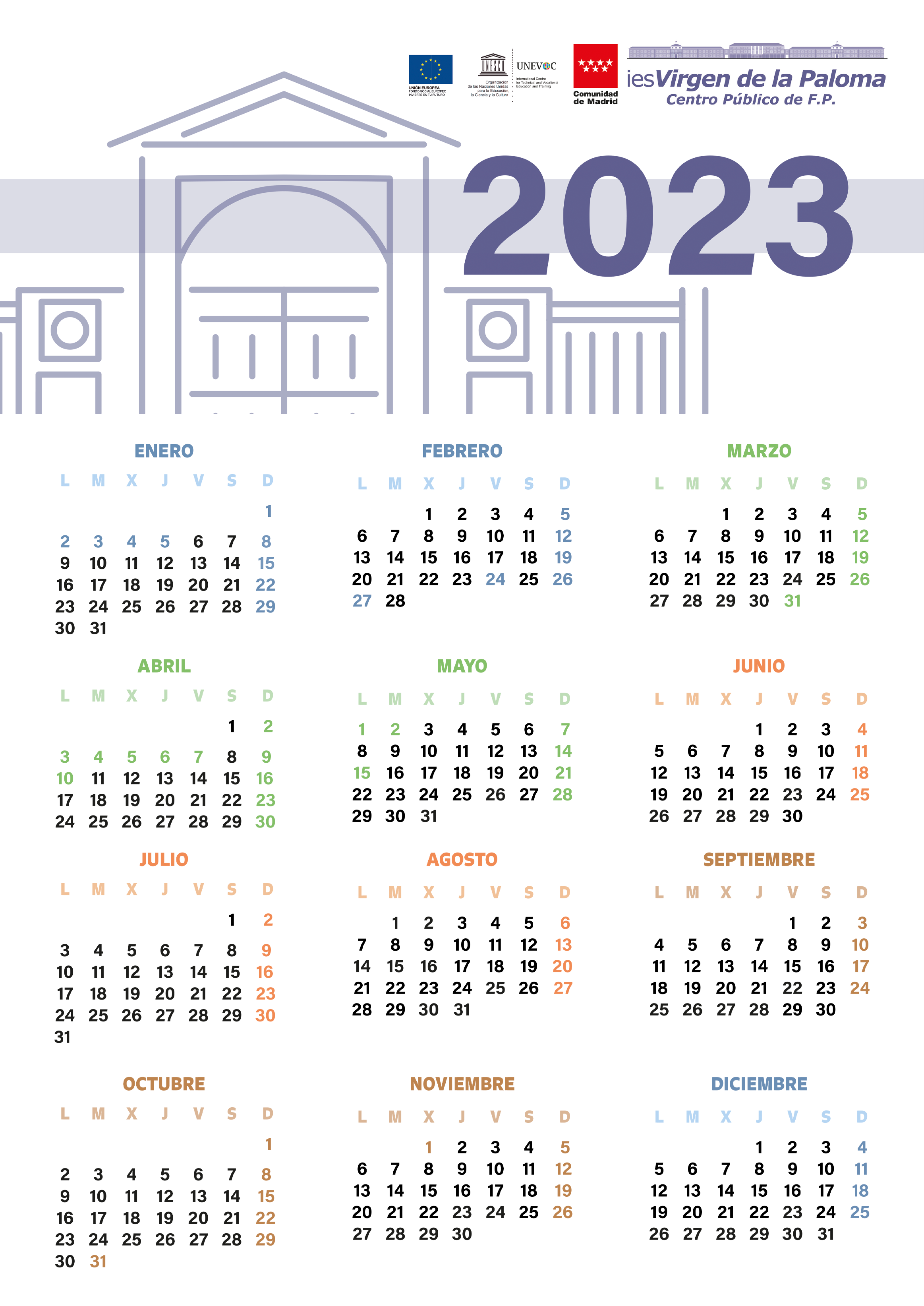 Calendario ganador del concurso.