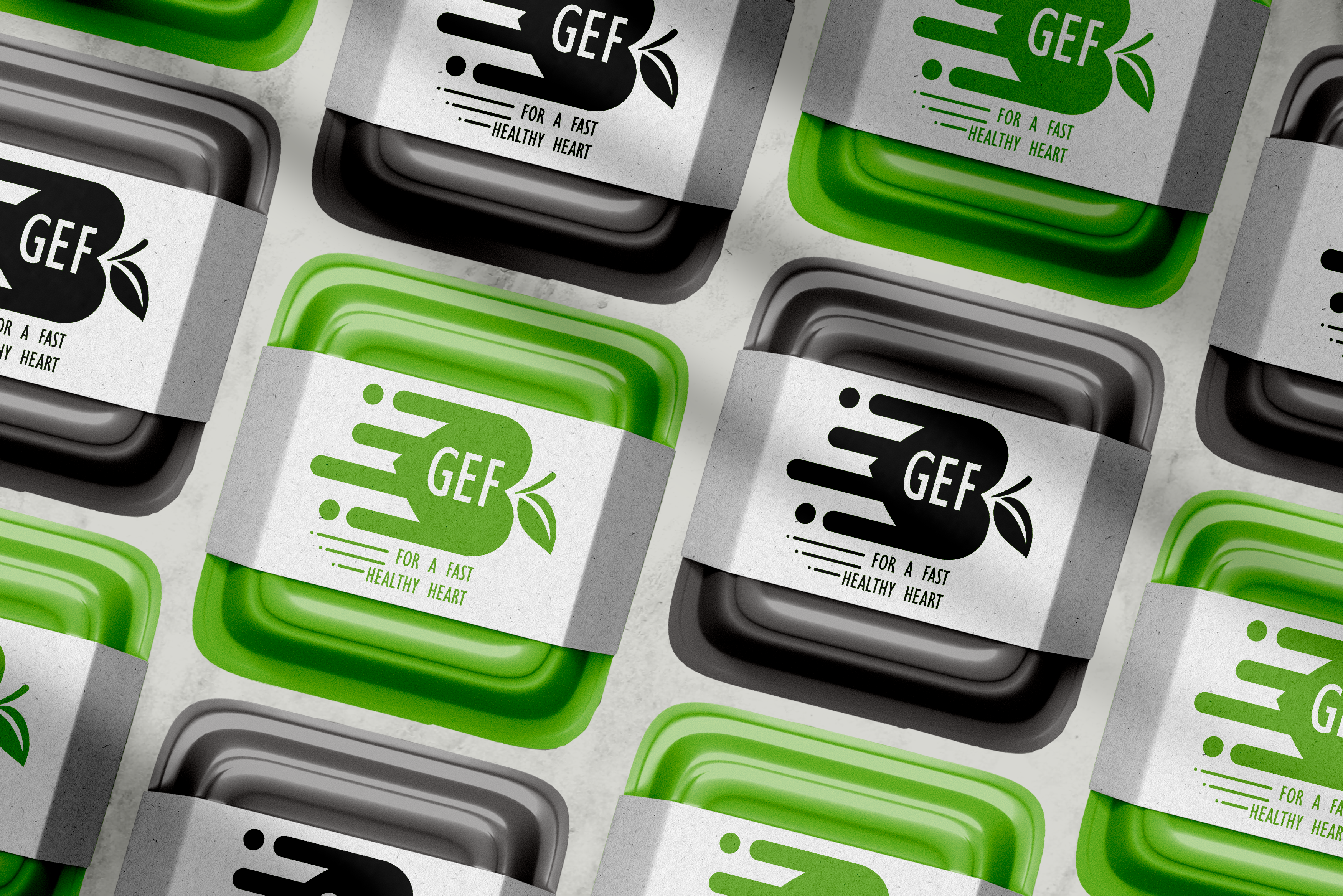 Packaging de la marca con colores verdes y negros